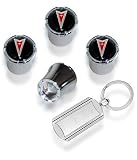 Pontiac Valve Stem Caps Chrome (with Key Chain)