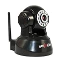 Wireless IP Pan/Tilt/ Night Vision Internet Surveillance Camera Built-in Microphone with Phone remote monitoring support - Black
