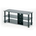 Jual JF002BB Black Legs/Black Glass Plasma TV Stand