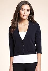 Cashmilon V Neck Cropped Cardigan