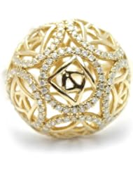 14k Yellow Gold Unique Filigree Dome Diamond Ring ( 0.55 CTTW, G-H Color, SI1-SI2 Clarity )