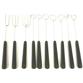 Paderno World Cuisine Set of 10 Inch Chocolate Dipping Forks Made of Steel and Plastic by Paderno World Cuisine