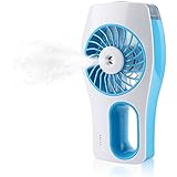 Topwell USB Mini Misting Fan Built-in Rechargeable Misting Fan Handheld Personal Cooling Mist Humidifier for Home Office and Travel (Blue)