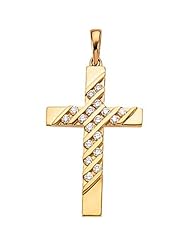 18K Yellow Gold Diamond Cross Pendant - 0.36 Ct. -- LIFETIME WARRANTY