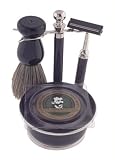 5pc Colonel CONK black chrome SHAVING Razor Stand SET #243