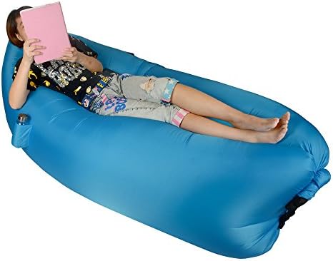 Emigoo-Inflatable Outdoor Air Sleep Sofa Couch Portable Furniture Sleeping Hangout Lounger Imitate Nylon External Internal PVC for Summer Camping Beach