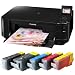 Canon PIXMA MG5150 Multifunktionsger�t (Drucker, Scanner, Kopierer) mit 20 kompatiblen Patronen + USB-Kabel + 100x 10x15 Fotopapier
