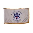 Indoor Coast Guard Flag 3x5 Nylon with Indoor Pole Hem and Fringe