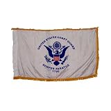 Indoor Coast Guard Flag 3x5 Nylon with Indoor Pole Hem and Fringe