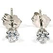 White-gold CZ Earrings Round Stud Post 3mm Jewelry