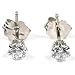 White-gold CZ Earrings Round Stud Post 3mm Jewelry