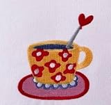 Coffee / Tea Cups Bath Kitchen Guest Hand Towels, Set of 3 Teacup Styles