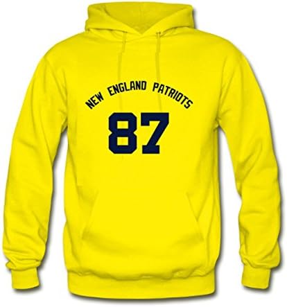Custom NFL New England Patriots Rob Gronkowski #87 Mens Classic Sweatshirt Hoodie Yellow S
