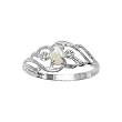 10K Yellow/White Gold 0.01 ct. Diamond and 5 x 3 MM Oval Shaped Opal Ring
