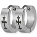 Stainless Steel Cross Huggie Hoop Earrings