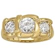 18K Yellow Gold Three-Stone Diamond Ring
