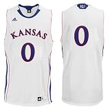 NCAA adidas Kansas Jayhawks #0 Replica Basketball Jersey - White (XX-Large)