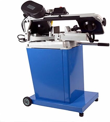 Portable Band Saw cut Round, Square, Angle Iron 5" Capacity Mitre Arm swivel at 0°, 45°, & 60° Hydraulic Descend Control