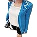 Ninimour- Women Floral See Through Back Sheer Long Sleeve Cardigan