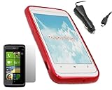 iTALKonline ProGel TRIO RED Soft GEL Case/Cover/Skin, LCD Screen/Scratch Pr ....