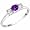 Sterling Silver Round 3 Stone Amethyst and Diamond Ring (0.45 ctw) - Size 6