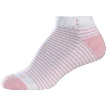 New Balance Women's Cotton "Stripes" Embroidered Race for the Cure Ribbon Lo-Cut Single Pair Sock