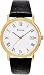Gold Tone Stainless Steel Quartz White Dial Strap