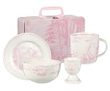 Disney Winnie The Pooh 4-Piece Heritage Pink Breakfast Set, Gift Boxed