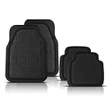 Car Floor Mats Ultra Premium 100% Rubber Diamond Pattern Black 4 Piece Set