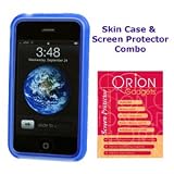 Apple iPhone 3G Silicone Skin Case & Screen Protector Combo (Textured Design) (Blue)