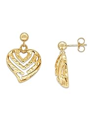 Aloha Heart Earrings in 14K Yellow Gold - 15mm