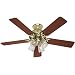 Hunter Fans 25579 52" Studio Series Traditional Indoor Bright Brass Ceiling Fan w/ Light & Blades