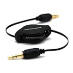 Retractable 3.5 mm Audio Extension Cable (Black)