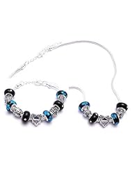 Angel Wing Heart Charm Bracelet and Necklace Gift Set Girls Pandora Style