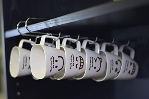 Under Shelf Mug Cup Rack Metal Chrome Storage Holder