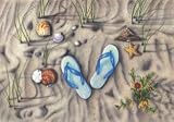 Flip Flop TROPICAL beach DECOR Welcome DOOR Mat ART NU