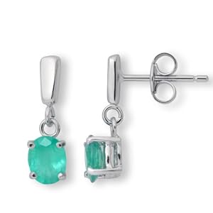 Miore MA116EW - Pendientes de mujer de oro blanco (18k) con 2 esmeraldas