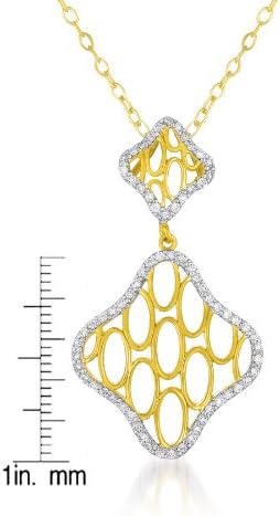 Delicate, Dainty, and Vintage-inspired Gold Plated Double Diamond Shapes, fashioned out of Sterling Silver, Outlined with shimmering small classic Cubic Zirconia