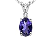 0.87 cts Genuine Iolite Pendant - 14kt White or Yellow Gold LIFETIME WARRANTEE
