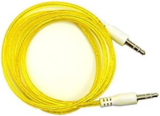 PLAY X STORE®3 feet Crystal transparent AUX Audio Cable 3.5 mm Metal joint for galaxy Tab/Sony Ericsson/Car Audio(yellow)