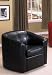 Swivel Accent Chair Black Bycast Leather