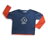 Wild Mango - Boys Long Sleeve Raglan T-Shirt, Blue, Orange (Size 2T)
