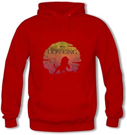 Lion King Simba Men Summer hoodies Red Large