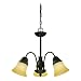 Westinghouse 69094 Apple Valley Three-Light Chandelier, Gilded Bronze Finish with Antique Amber Scavo Globe