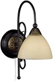 Honsel Leuchten 31351 Honsel Wandleuchte rostfarbig antik Glas alabasterfarbig champ