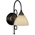 Honsel Leuchten 31351 Honsel Wandleuchte rostfarbig antik Glas alabasterfarbig champ