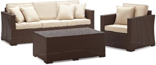 Strathwood Griffen All-Weather 3 Piece Patio Set, Dark Brown