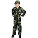 Army Soldiers Costume Green Brown Black with Shirt Pants and Cap