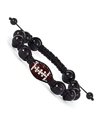 Swarovski Elements Phoenix Spirit Football & Onyx Macrame Bracelet