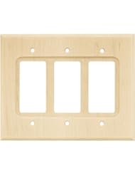 Home Improvement: Brainerd 65171 Wood Square Triple Decorator Wall Plate / Switch Plate / Cover - BRAINERD